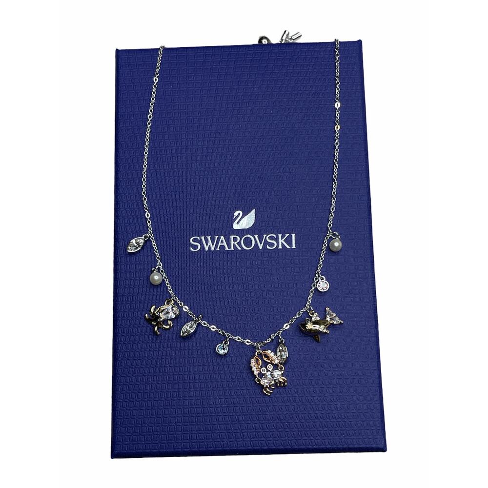 Swarovski Ocean Charm Ajustable Choker Necklace